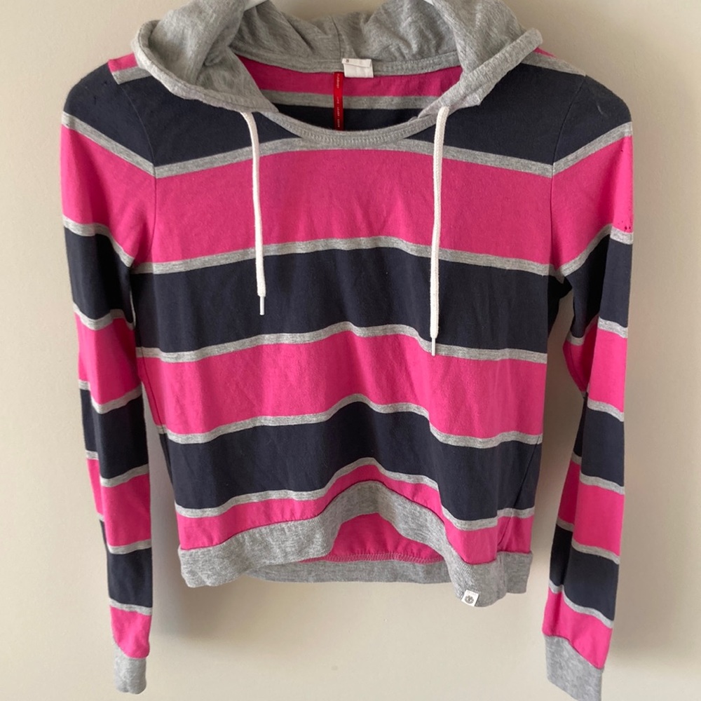 Striped cropped hoodie